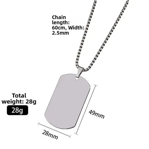 Roestvrijstalen Dog Tag Hanger Halsketting Voor Heren Dames Graveerbare Blanco Leger ID Plaat Box Bolletjesketting Minimalistische Industriële Sieraden