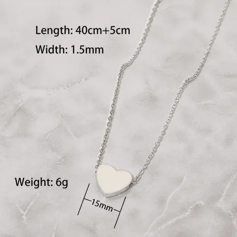 Minimalistische Edelstahl Herz Anhänger Halskette Für Damen Elegant Spiegel Poliert Gold Silber Roségold Schwarz Modeschmuck Geschenk