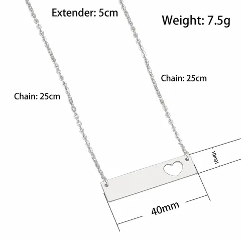 Roestvrij Staal Hol Hart Balk Hanger Halsketting Voor Dames Minimalistisch O-Ketting Sieraden Goud Zilver Zwart Roségoud Cadeau