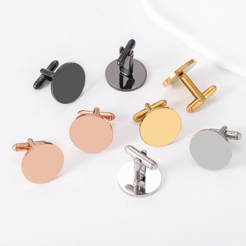 Minimalist Round Stainless Steel Cufflink For Men Business Formal Shirt Wedding Mirror Polished Geometric Jewelry Accessory