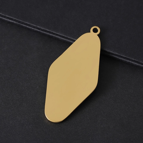 Stainless Steel Rhombus Blank Pendant For Engraving Laser Printing DIY Jewelry Making Shield Shape Metal Keychain Pendant Gift