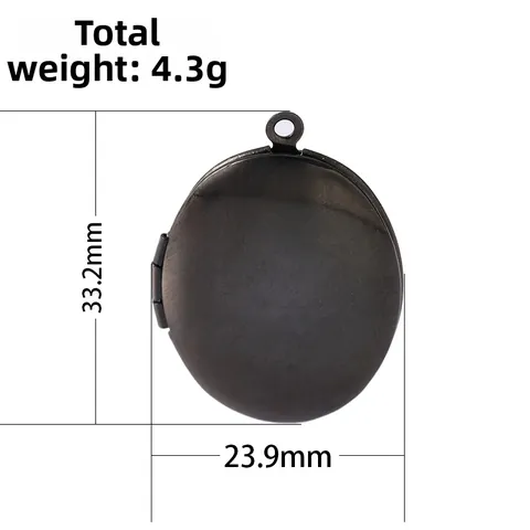 Stainless Steel Oval Photo Locket Pendant Necklace Geometric Memorial Fashion Jewelry For Unisex Gift Silver Gold Black