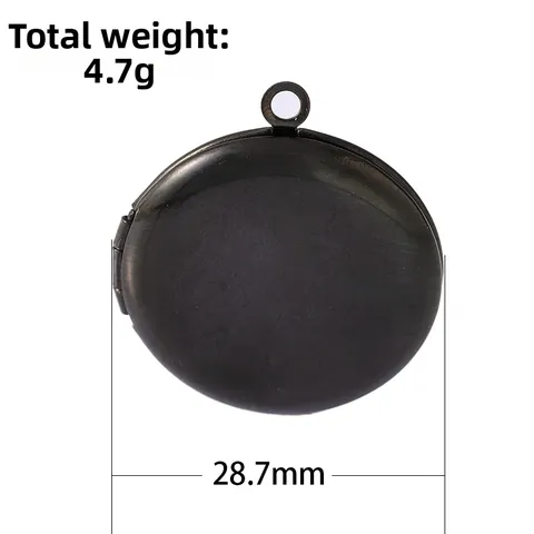 Stainless Steel Round Photo Locket Pendant Necklace Minimalist Memorial Picture Holder Jewelry Gift For Men Women