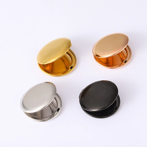Stainless Steel Round Photo Locket Pendant Necklace Minimalist Memorial Picture Holder Jewelry Gift For Men Women