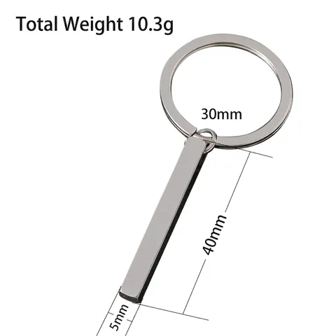 Minimalist Stainless Steel Cuboid Bar Keychain Geometric Solid Metal Key Ring Pendant For Men Women Daily Use Gift Accessories
