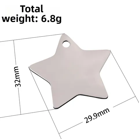 Minimalistische Roestvrijstalen Vijfpuntige Ster Hanger Voor DIY Sieraden Maken Graveerbaar Blanco Metalen Label Ster Ketting Charm Voor Vrouwen Mannen