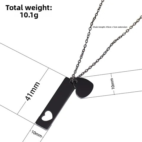 Minimalist Stainless Steel Heart Pendant Necklace For Women Elegant Geometric Cutout Double Pendant Adjustable Cross Chain Fashion Jewelry Gift