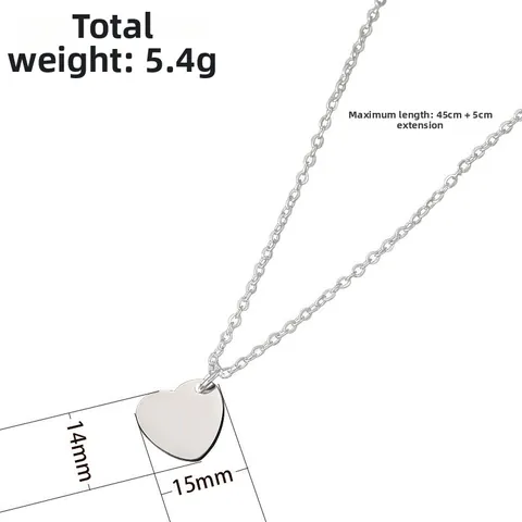 Minimalistische Roestvrij Stalen Hart Hanger Halsketting Voor Vrouwen Gepolijste Geometrische Kruis Ketting Sieraden Goud Zilver
