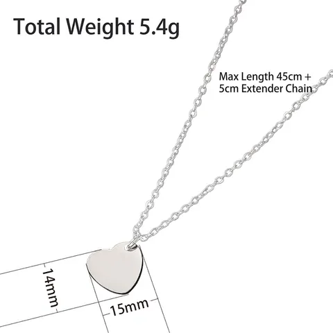 Collana con Pendente a Cuore in Acciaio Inossidabile Minimalista per Donna Gioielli con Catena a Croce Geometrica Lucida Oro Argento