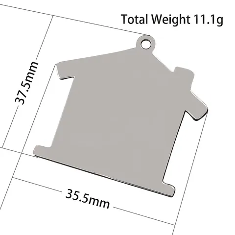 Hausform Edelstahl Anhänger DIY Blanko Metallanhänger Für Schlüsselanhänger Haustier ID Schmuckherstellung Zubehör Gold Silber Schwarz Blau Roségold