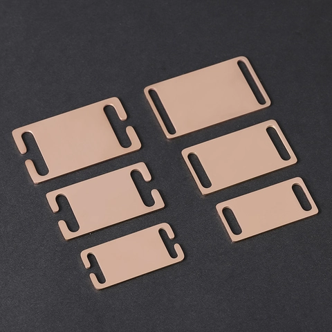 Edelstahl DIY Blanko Haustier ID Tags Rechteckige Identifikationsplatten Für Halsbänder Gleitende Gravierbare Metallanhänger Für Hund Katze