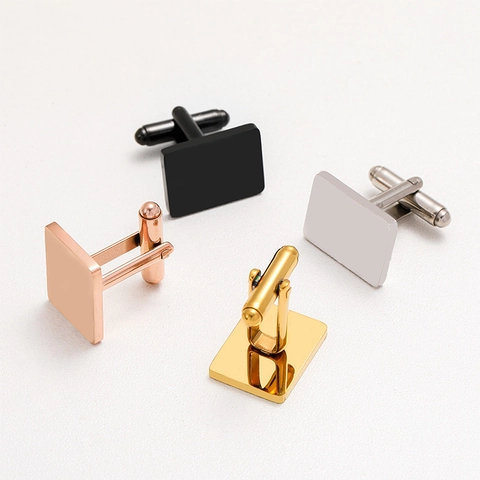 Minimalistische Edelstahl Rechteckige Manschettenknöpfe Für Herren Spiegelpolierte Business Hemd Formelle Schmuck Geschenk