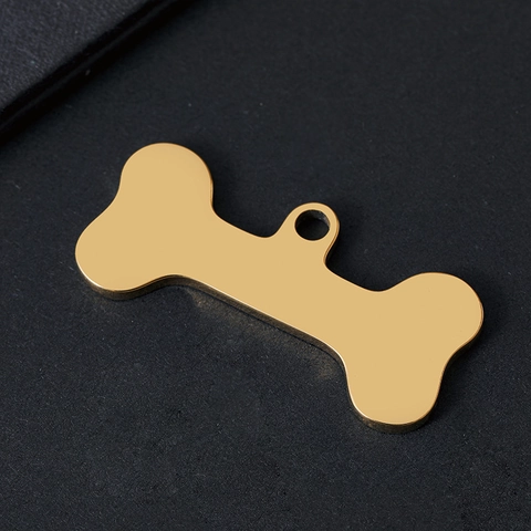 Stainless Steel Bone Shaped Pet ID Tag Keychain Personalized Metal Dog Tag For Collars Polished Brushed Metal Identification Accessories