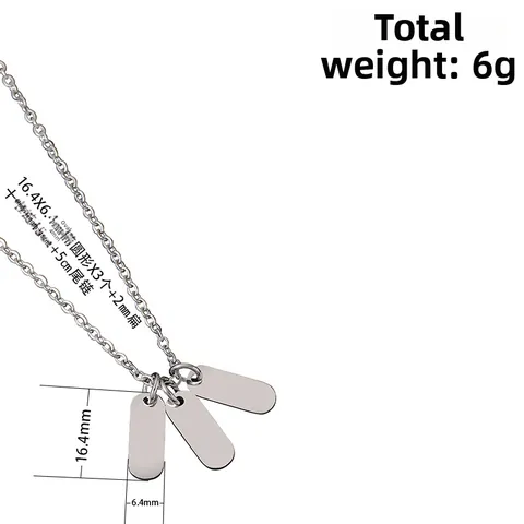 Stainless Steel Oval Pendant Necklace Blank Engravable Dog Tag Minimalist Cross Chain DIY Jewelry For Women Gold Silver Black