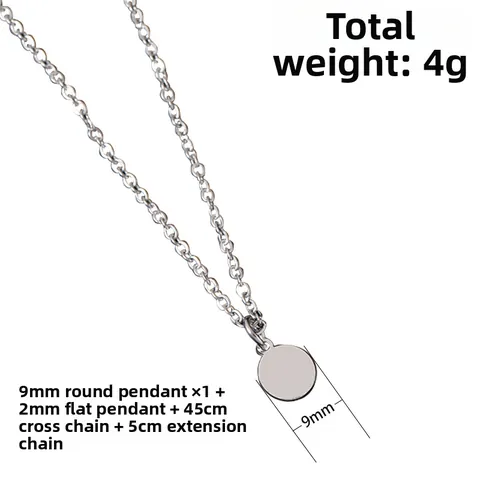 Minimalistische Roestvrijstalen Ronde Schijf Hanger Ketting Geometrische Blanco Cirkel Kruisketting Unisex Mode Sieraden Cadeau