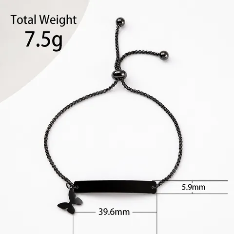 Stainless Steel Adjustable Pull Bracelet Curved Bar Butterfly Heart Crown Cross Star Pendant Fashion Unisex Jewelry
