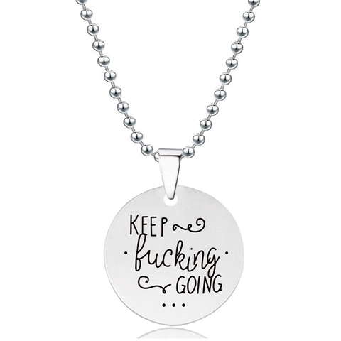 Roestvrij Staal Inspirerende Gegraveerde Ronde Hanger Ketting Voor Mannen Vrouwen Minimalistische Bolletjesketting Sieraden Cadeau Kerstmis