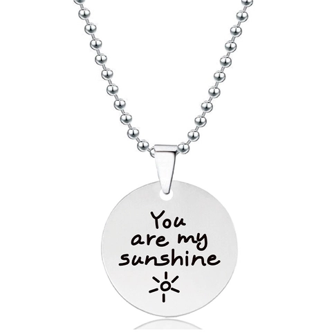 Roestvrij Staal Inspirerende Gegraveerde Ronde Hanger Ketting Voor Mannen Vrouwen Minimalistische Bolletjesketting Sieraden Cadeau Kerstmis