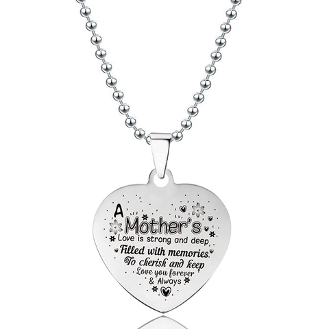 Roestvrijstalen Hart Hanger Ketting Gegraveerd Citaat Sieraden Voor Dames Heren Gepolijste Afwerking Kogelketting Cadeau