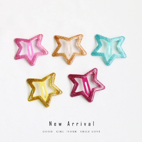 Pinzas para el Cabello con Purpurina en Forma de Estrella para Niñas Mujeres Aleación Lentejuelas Clips BB Dulce Estilo Coreano Metálico Brillante Horquillas Accesorios para el Cabello Diarios