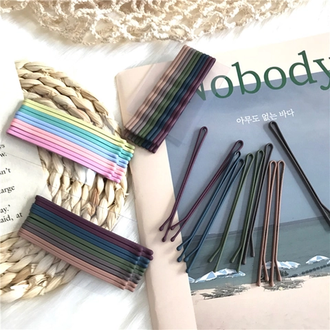 Juego de Horquillas de Aleación Mate Pinzas para el Cabello Esmeriladas Coloridas Pasadores Geométricos Retro para Mujer Accesorios de Peinado