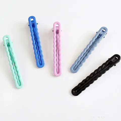 Korean Candy Color Wave Edge Alloy Hair Clip For Women Girl Sweet Matte Bobby Pin Alligator Fringe Clip Hair Accessories