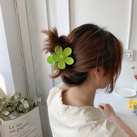 Koreanischer Stil Matte Frosted Blumen Haarkralle Für Damen Mode Süße Fünfblättrige Florale Haarspange Haarschmuck