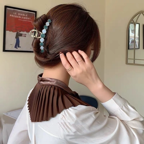 Elegante Pinza Per Capelli In Lega Grande Molletta In Metallo Resina Colorata Stile Coreano Accessorio Per Capelli Donna Vintage