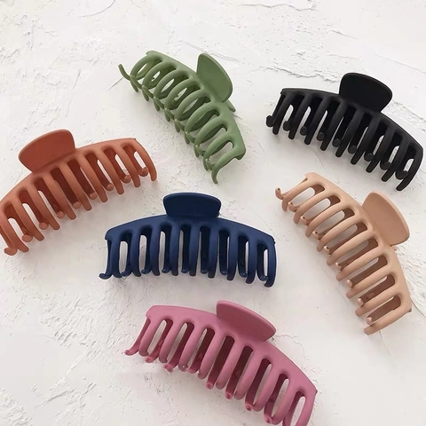 Large Frosted Hair Claw Clips For Women Long Thick Hair Matte Big Shark Clips Minimalist Korean Style Nonslip Hair Accessories