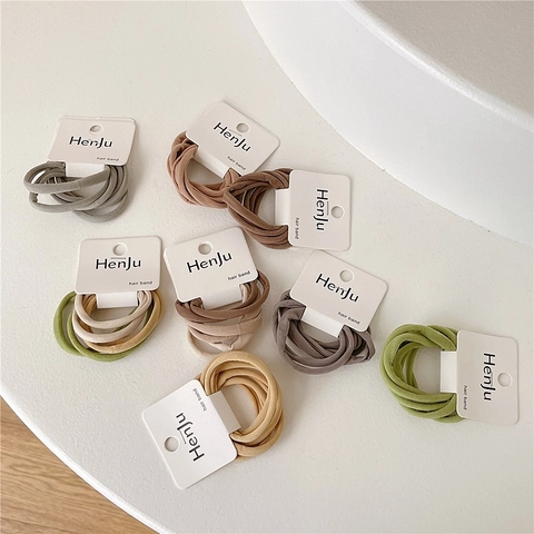 Hoge Elasticiteit Haarelastiekjes Voor Vrouwen Meisjes Naadloze Haarbanden Kleurrijke Zachte Stof Rubberen Banden Macaron Aardetinten Ponytail Houders