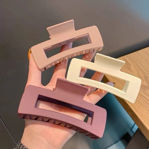 Pinza para el Pelo Rectangular Grande Estilo Coreano para Mujer Mate Brillante Minimalista Geométrica Antideslizante Accesorios de Pelo