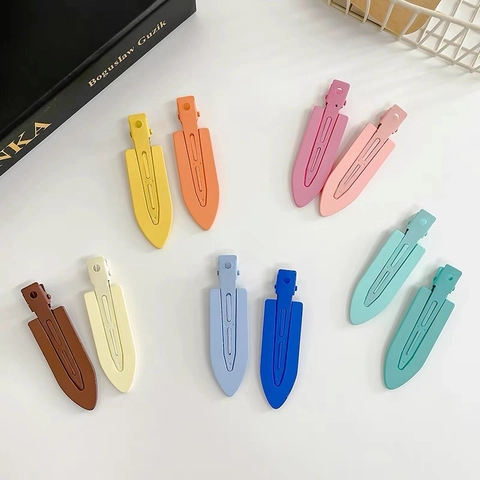 Matte Seamless Hair Clips Creamy Candy Colors Macaron Duckbill Clips For Women Girls Non Slip Makeup Fringe Side Clips