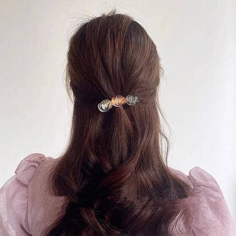 Vintage Unregelmäßige Kiesel Acryl Haarklammer Für Damen Minimalistische Transparente Harz Barrettes Elegante Haar Accessoires