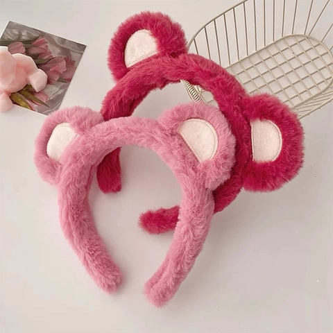 Carino Cerchietto con Orecchie di Orso in Peluche per Donna Morbida Fascia per Capelli in Pelliccia Sintetica Accessori per Capelli