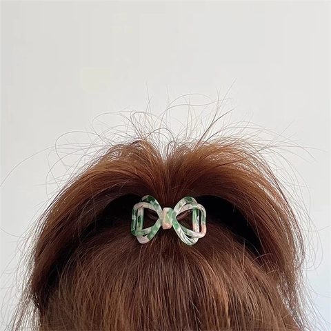 Elegante Elastico per Capelli a Fiocco in Acetato di Cellulosa Motivo Marmo Scrunchies per Donna Accessori Capelli