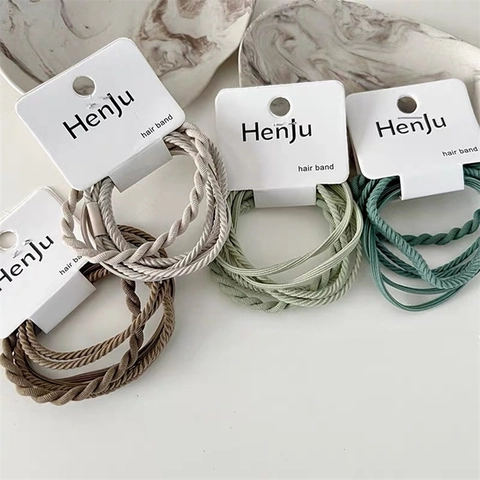 Minimalist High Elasticity Braided Hair Rings Colorful Ponytail Holder Handmade Fabric Hair Ties For Women Girls Accessories