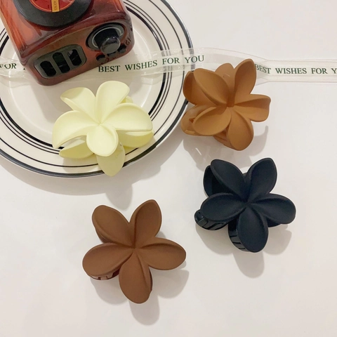 Pinza para el Cabello Mate con Forma de Flor para Mujer Estilo Coreano Resina Antideslizante Elegante Accesorios para el Cabello