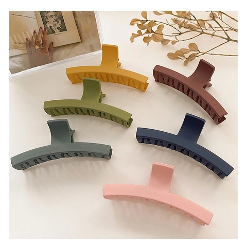 Pinza para el Pelo Mate Color Morandi para Mujer Pinza de Tiburón de Resina Grande Elegante Minimalista Accesorios de Cabello Antideslizantes