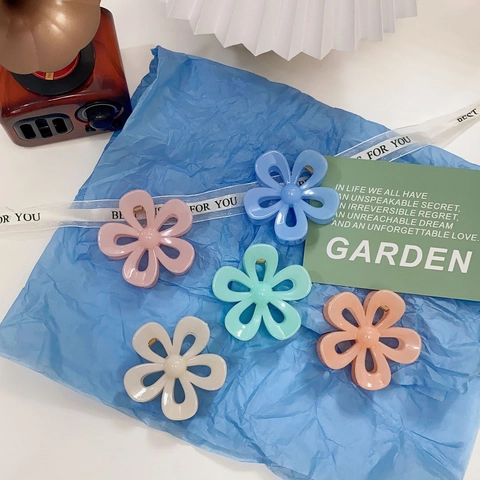 Elegante Molletta per Capelli a Fiore Dolce Gelatina Traslucida Opaca Fermagli in Resina Clip a Squalo per Donna
