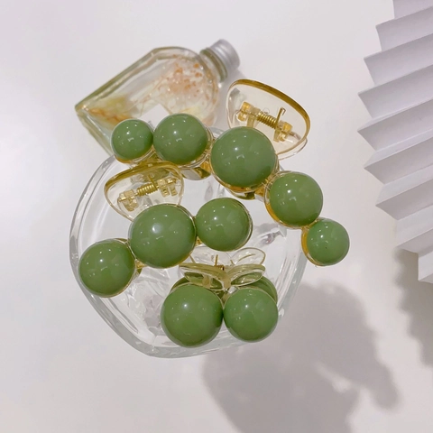 Pinza per Capelli in Acrilico con Perline Donna Blu Verde Ciliegia Perla Accessorio Capelli Moda Antiscivolo Gioielli
