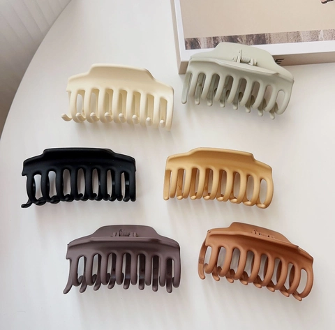 Pinza de Pelo Grande Mate para Mujer Cabello Grueso Antideslizante Sujeción Fuerte Plástico Pinza Tiburón Accesorios Peinado Minimalistas