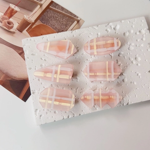 Süße Rosa Jelly Karo Harz Haarclips Für Damen Koreanischer Stil Geometrische Entenschnabel Clips Karo Muster Haarschmuck