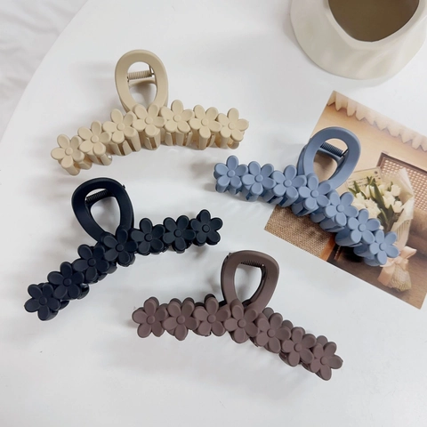 Pinza per Capelli a Forma di Fiore Opaca Vintage Francese Grande Molletta in Resina per Donna Elegante Accessori Capelli