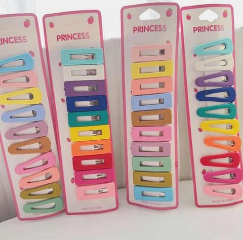 Pinzas para el Cabello Pintadas en Mate Coloridas Geométricas para Niñas Pequeñas Bebé Flequillo Clip BB Accesorios para el Cabello Niños Pequeños
