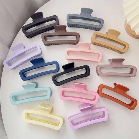 Grande Molletta per Capelli Opaca Rettangolare Antiscivolo Tenuta Forte Clip per Capelli Tinta Unita Accessori per Capelli in Plastica per Donna Quotidiano