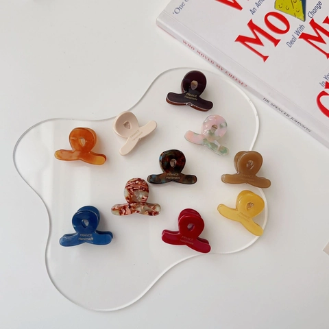 Mini Pinzas de Garra de Acetato para Mujer Estilo Coreano Patrón de Mármol Carey Pequeñas Horquillas Clips para Flequillo Accesorios