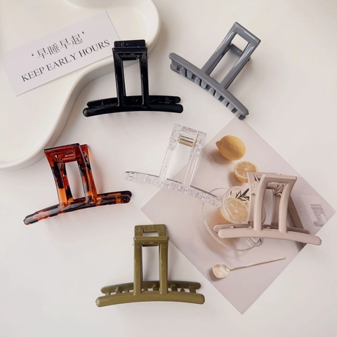 Pinze per Capelli in Acrilico Minimaliste per Donna Grandi Fermagli Geometrici Opachi Lucidi Accessori per Capelli Moda Coreana