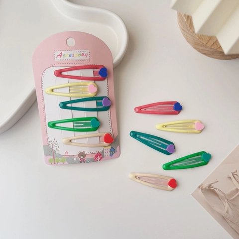 Kids Cute Cartoon Hair Clips Set Colorful Resin Fruit Animal Heart BB Hairpins For Little Girls Fashion Hair Accessories