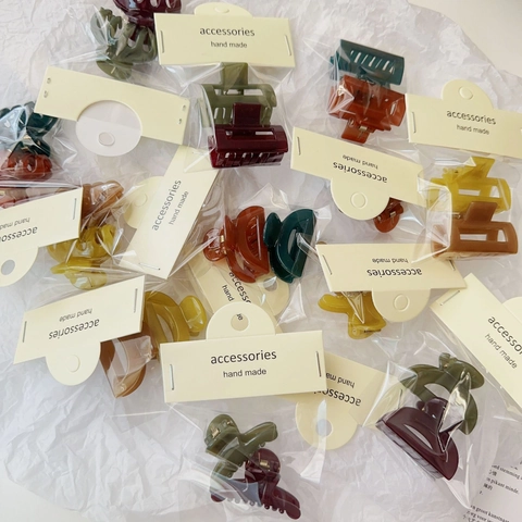 Κορεατική Συλλογή Μικρών Κλιπ Μαλλιών από Πλαστικό Ρητίνη Στυλ Ins για Γυναίκες Κορίτσια Ρετρό Ματ Γεωμετρικά Αξεσουάρ Μαλλιών