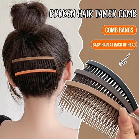 Peigne Latéral Minimaliste Givré pour Femmes Antidérapant Forme d'Arc Dents Fines Pince à Cheveux pour Organiser les Cheveux Accessoire